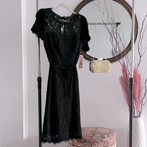 white puff sleeve lace dress Hattie Dress in White Lace 4X main image 1